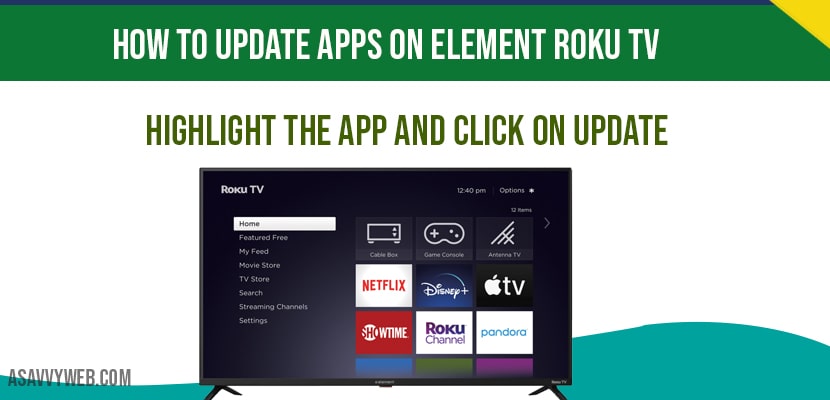 Update apps on element roku tv