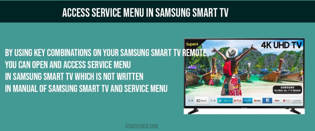 access service menu in samsung smart tv