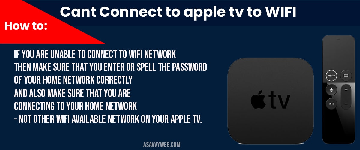 How to connect apple tv to WIFI wirelessly - A Savvy Web