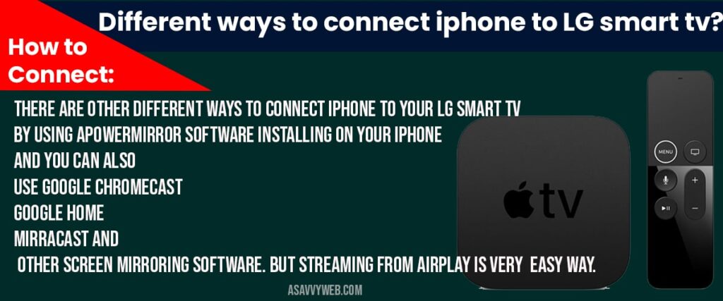 different ways to connect iphone to lg smart tv