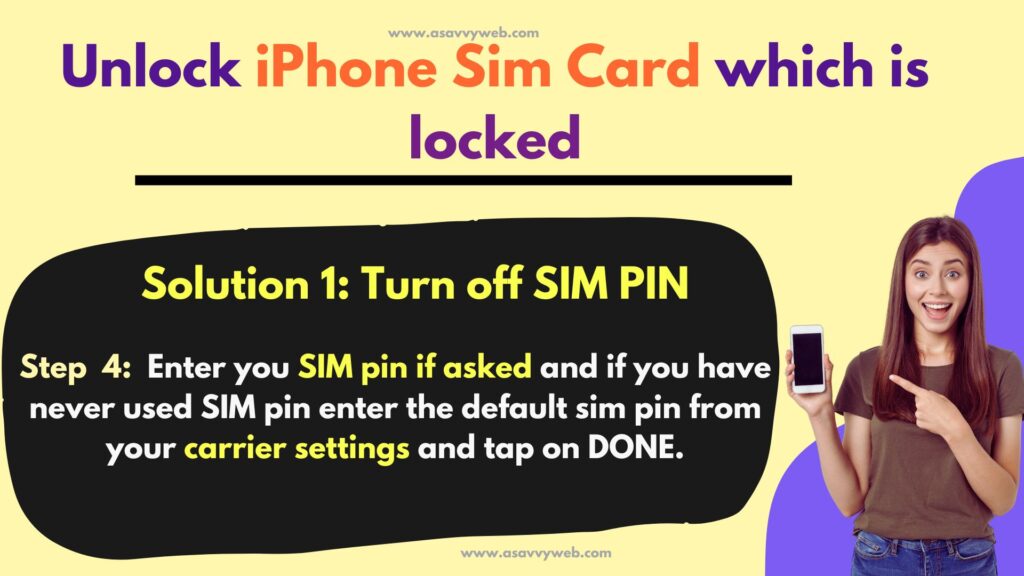 enter default sim pin
