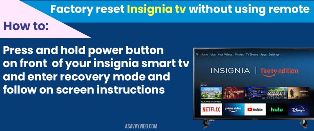 factory reset insignia smart tv 