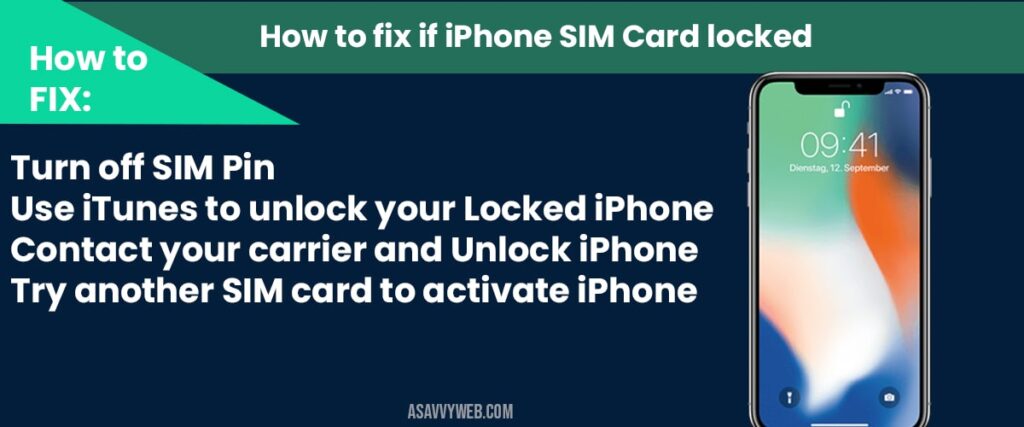 How to fix if iPhone SIM Card Locked - A Savvy Web
