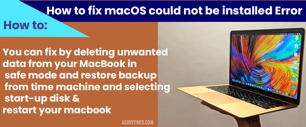 how to fix macos could not be installed