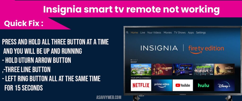 Insgnia smart tv remote not working