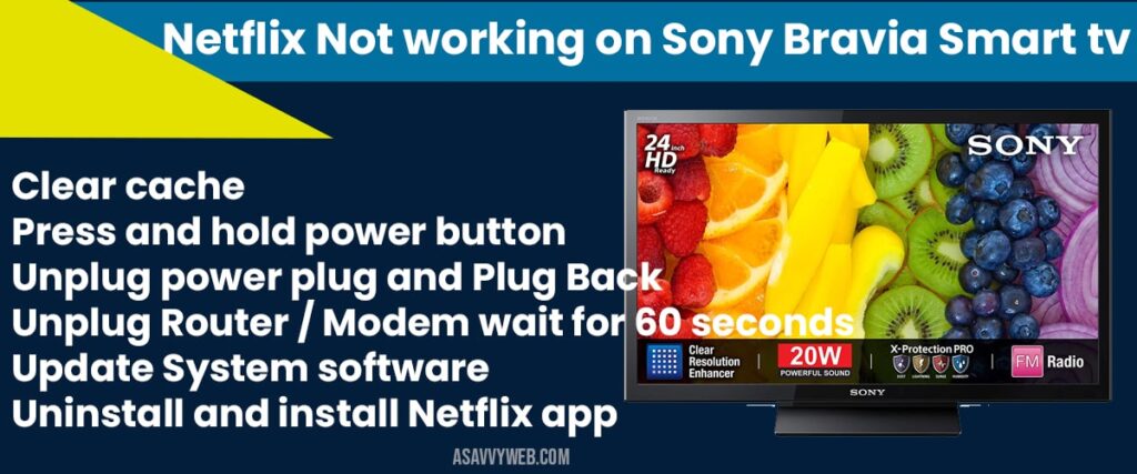 Netflix Not Working on Sony Smart tv