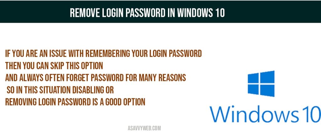 remove or disable login password