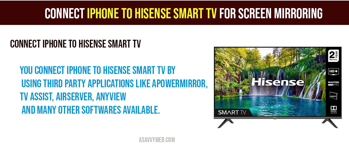 Connect Iphone To Hisense Tv Without, How To Mirror Iphone Hisense Tv For Free