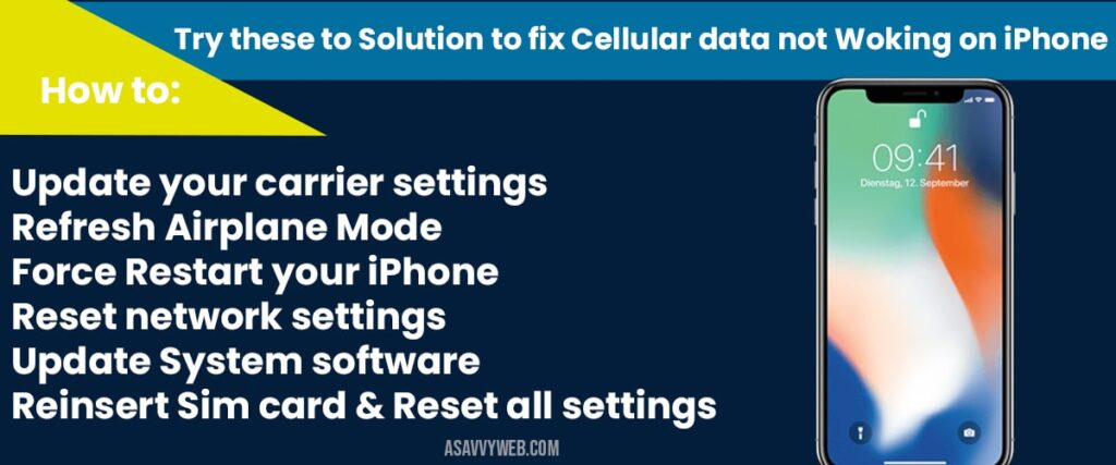 solution to fix cellular data not working on iphone