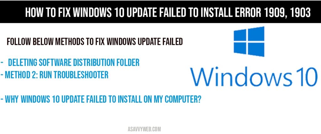 windows 10 update failed to install