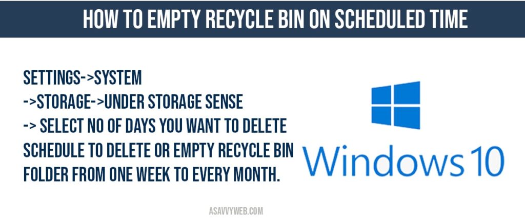 how to fix Empty Recycle Bin on Scheduled Time