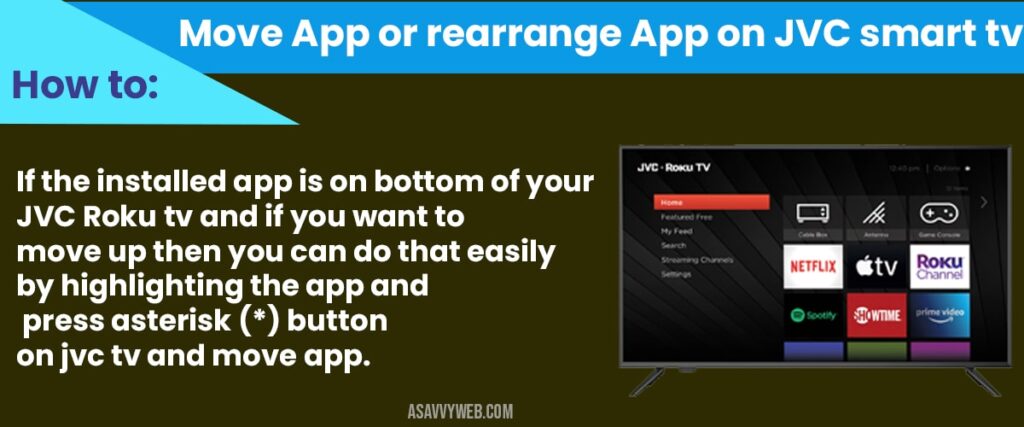 How to Move App or rearrange App on JVC smart tv