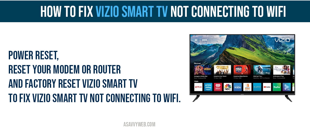 Vizio Smart Tv Will Not Connect To Wifi How to fix VIZIO Smart tv Not Connecting to wifi? - A Savvy Web