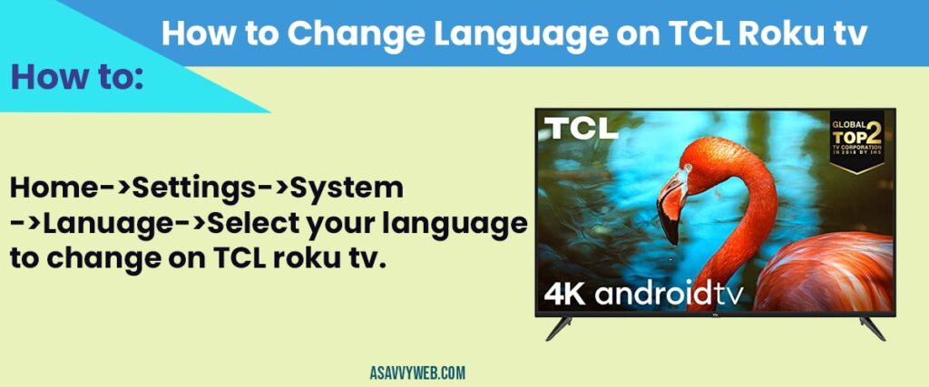 how to change language on TCL Roku tv