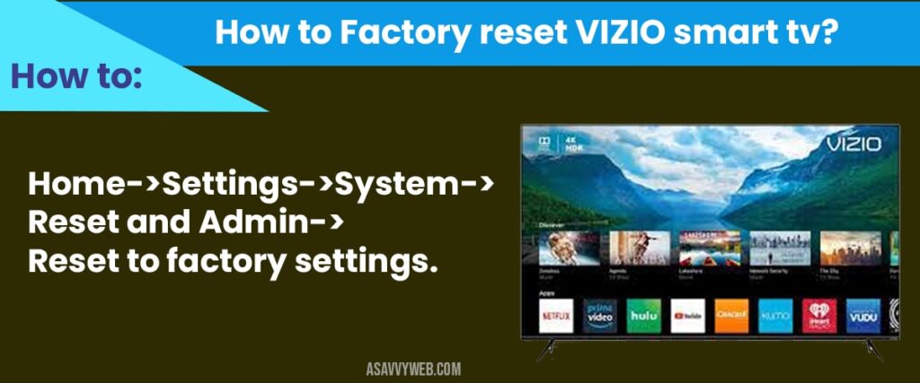 how to Factory reset vizio smart tv