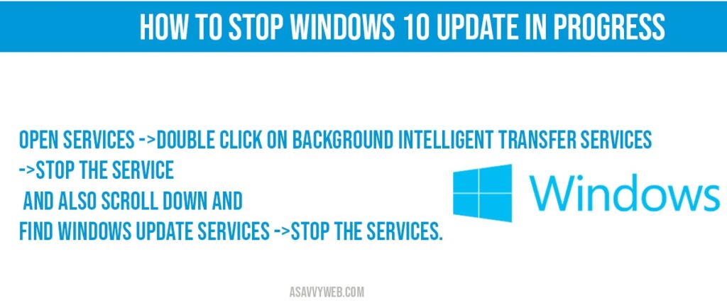 how to Stop windows 10 update in progress