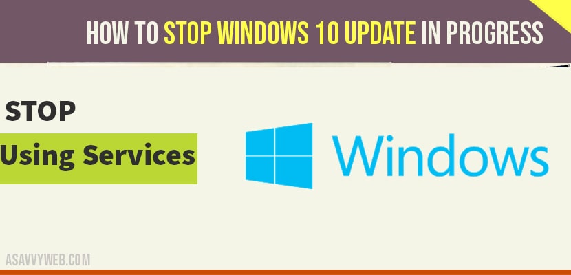 Stop windows 10 update in progress