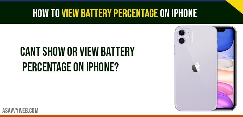 View battery percecntage on iphone 11
