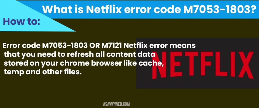 what is netflix error code M7053 1803 0R M7121