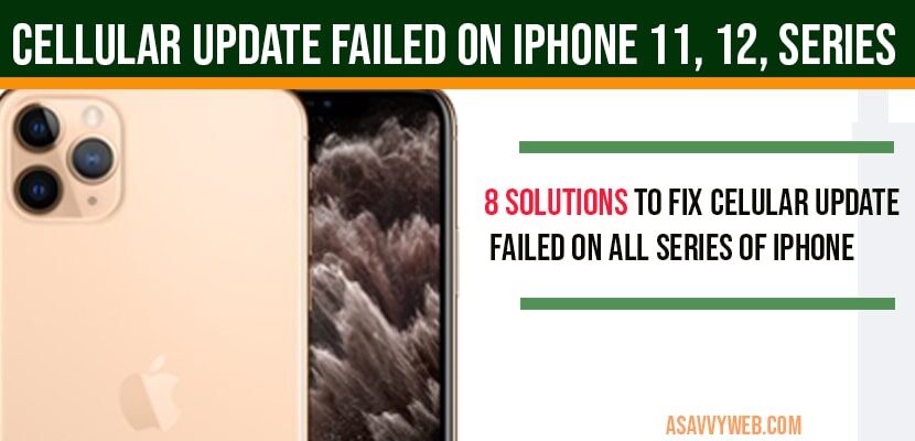 How to Fix Cellular update failed on iPhone 11, 12, ios 14 , 13 - A
