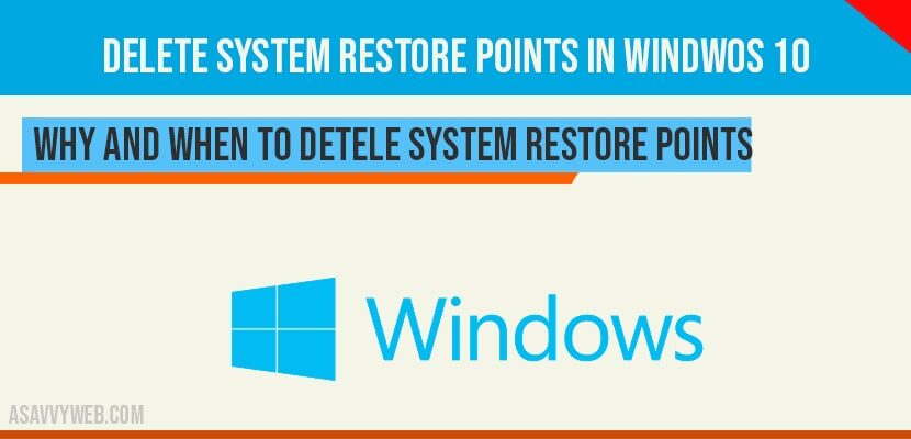 how to delete system restore points windows 10