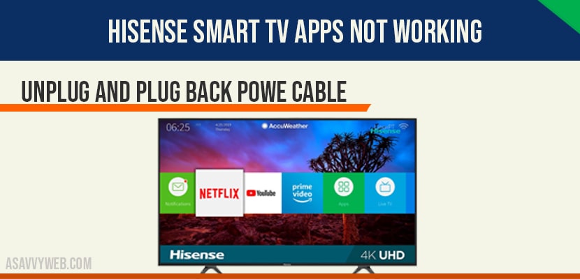 hisense smart tv apps not working