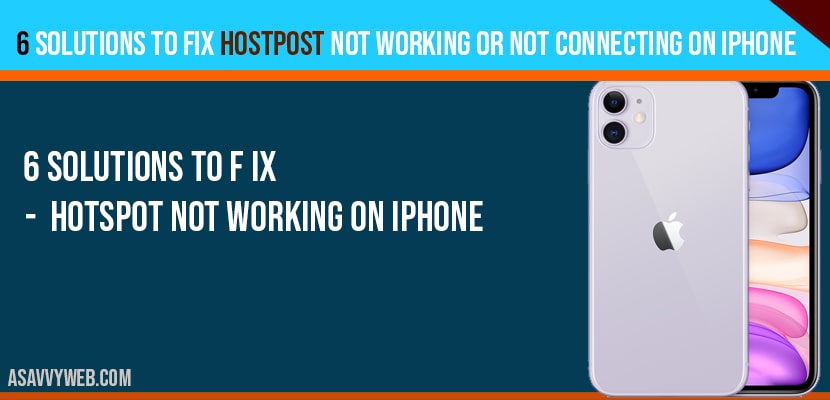 Fix hotspot not working on iphone