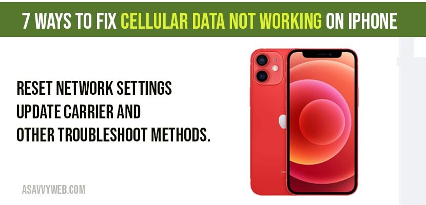 how to fix cellular data not working on iphone