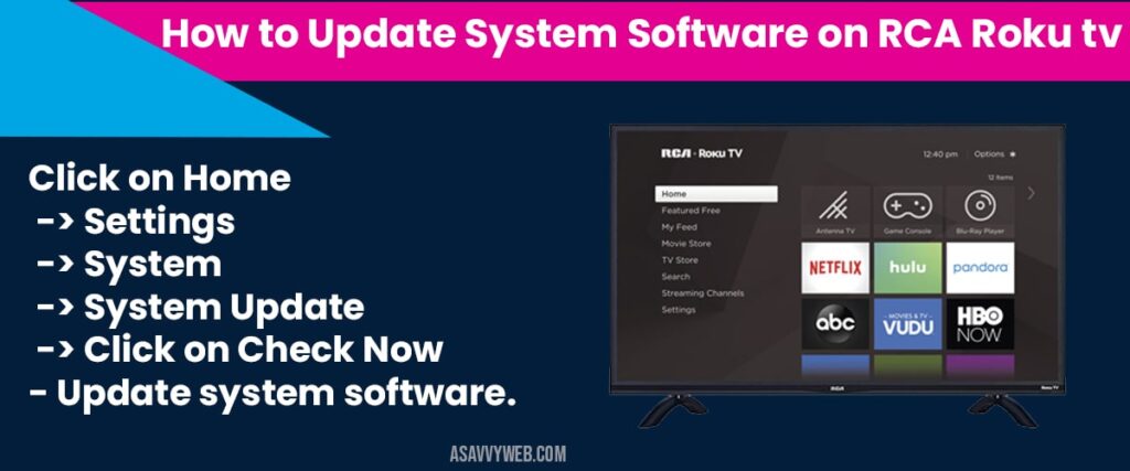 How to Update system software on roku tv