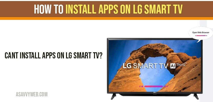 Install apps on LG Smart tv
