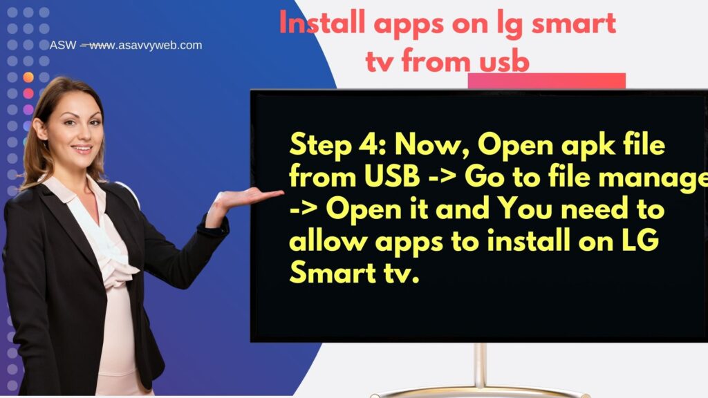 open file manager on lg smart tv and open apk file