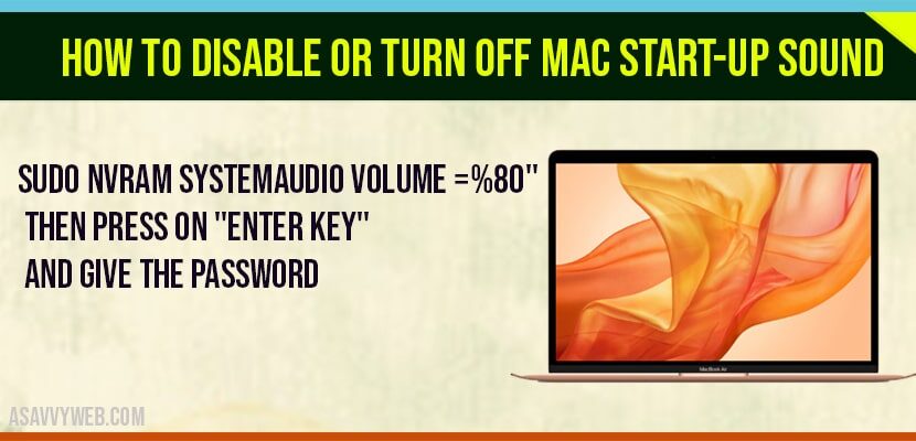 how to disable or turn off mac startup sound