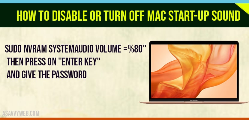 how to disable or turn off mac startup sound