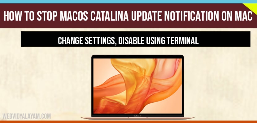 Stop macOS Catalina Update Notification