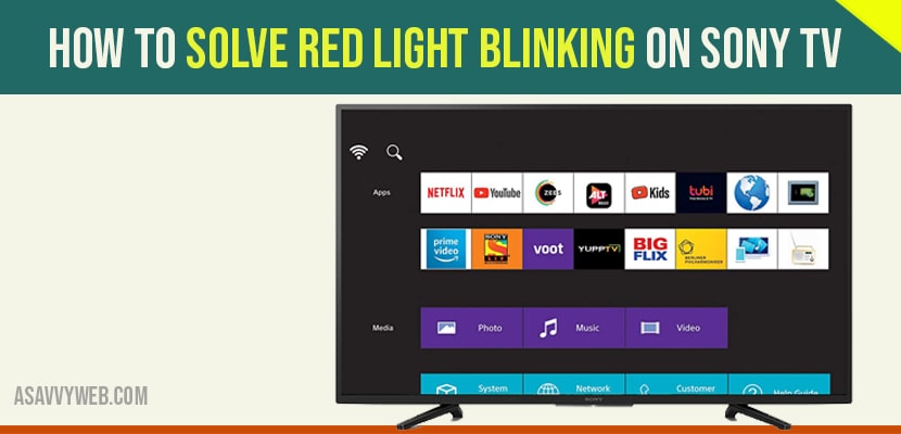 red blinking light on sony smart tv