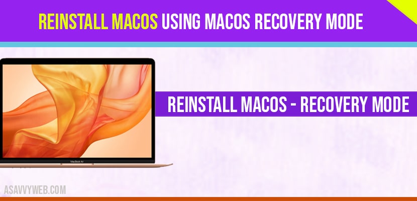 Reinstall macos from recovery mode