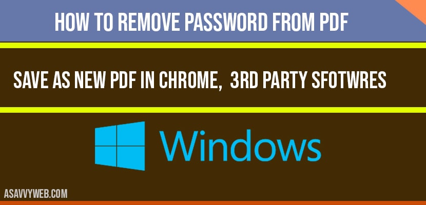 Remove password from PDF