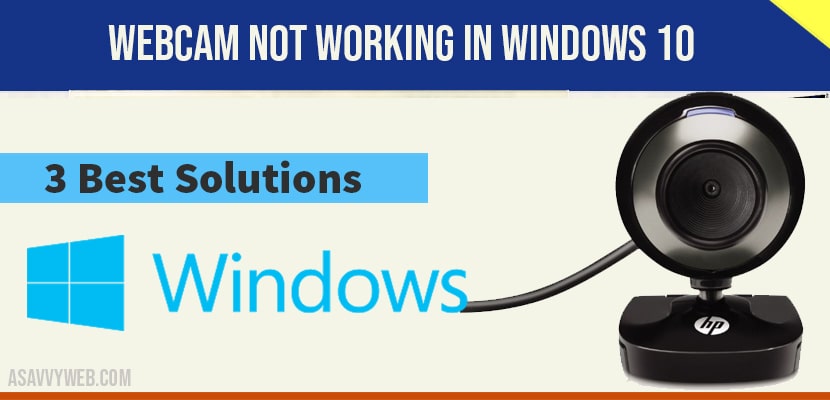 Webcam not working in windows 10