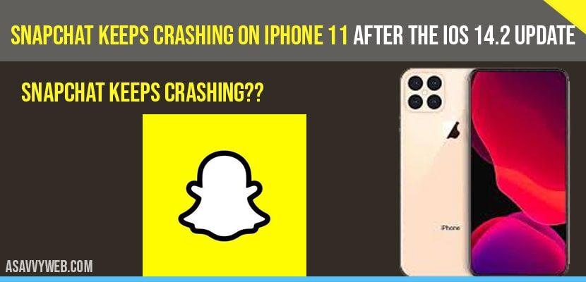 Snapchat keeps crashing on iPhone 11 after update