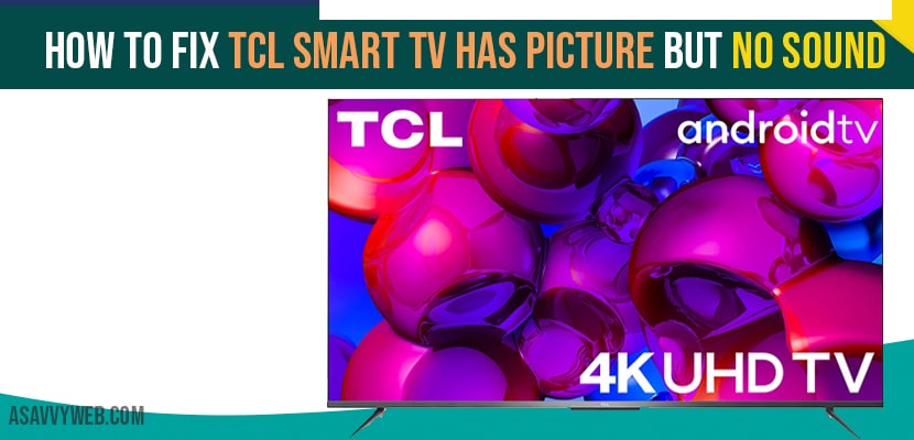 TCL Smart tv has picture but no sound