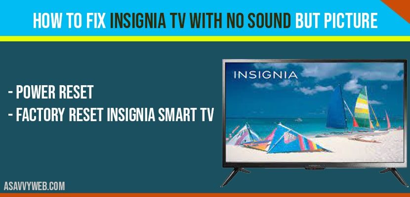 How to Fix Insignia TV with No Sound but Picture A Savvy Web