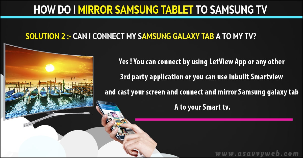 How Do I Mirror Samsung Tablet To Samsung Tv: Smart View And Letview - A Savvy Web