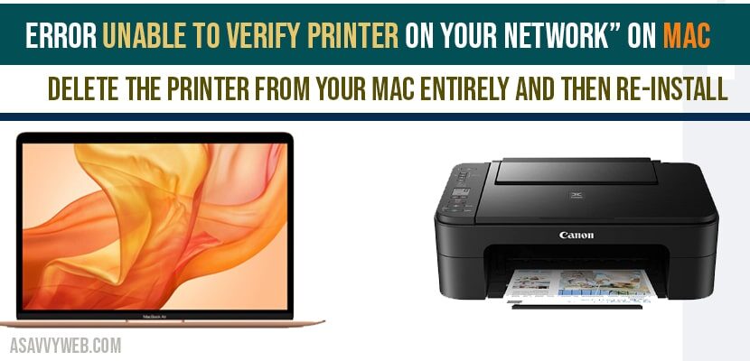 Unable to Verify Printer on Your Network