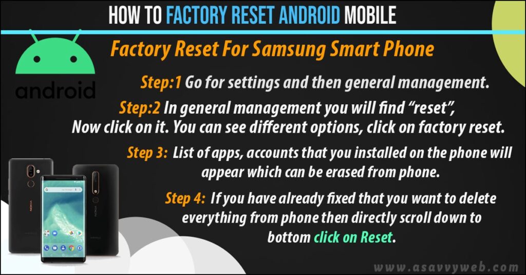 factory reset android 10 mobiles