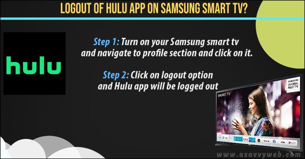 logout of hulu app on samsung smart tv