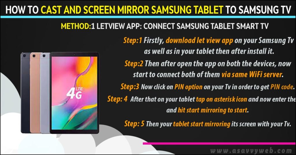 connect and mirror Samsung tablet to Samsung tv