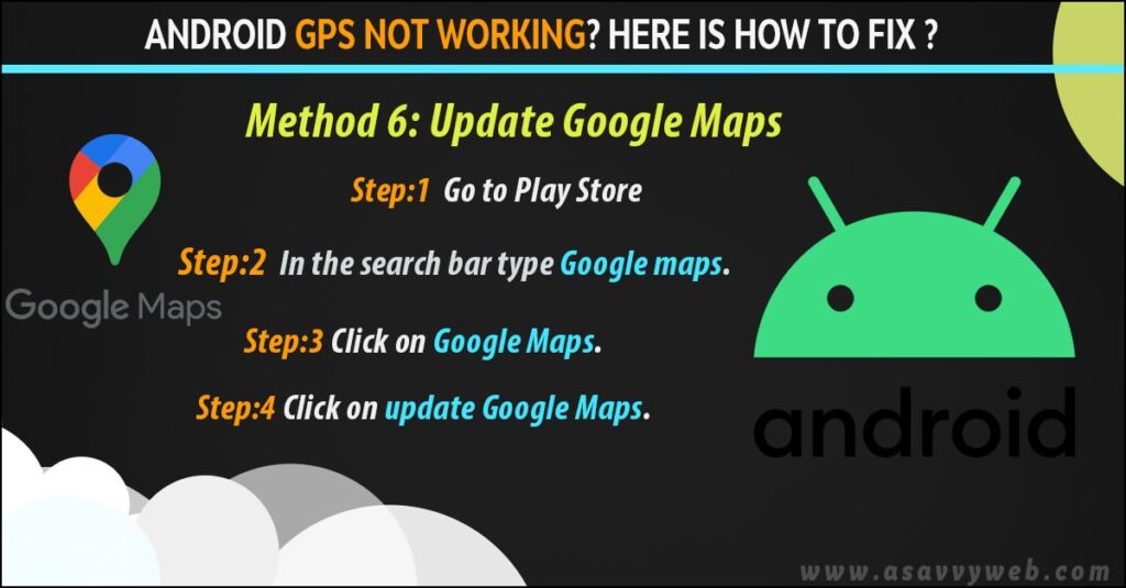 Update google Maps to fix Android GPS not working
