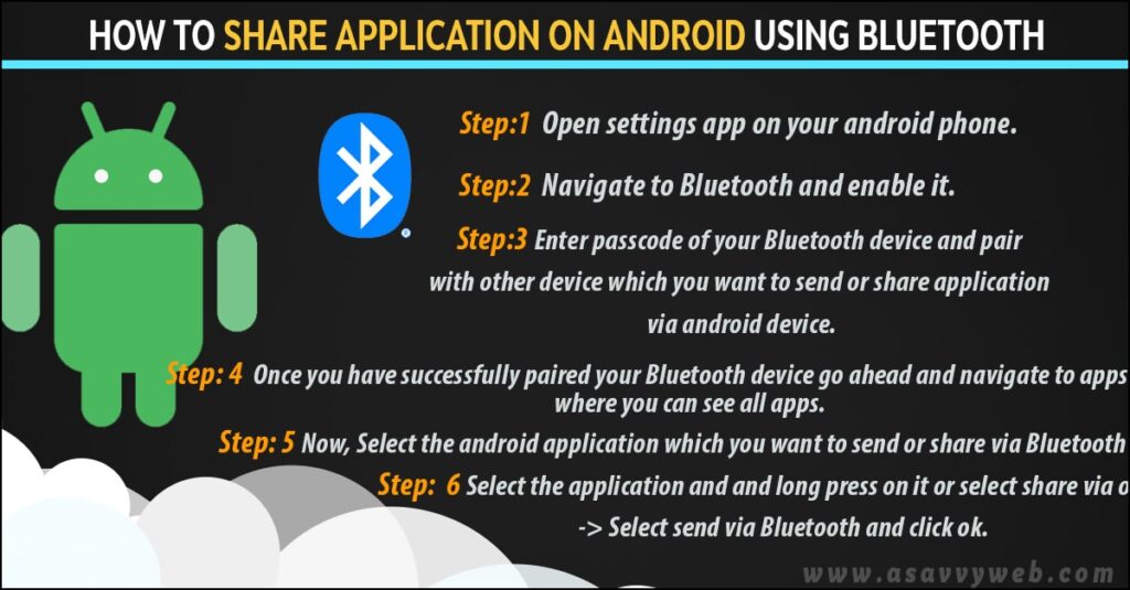 Share application on android using bluetooth