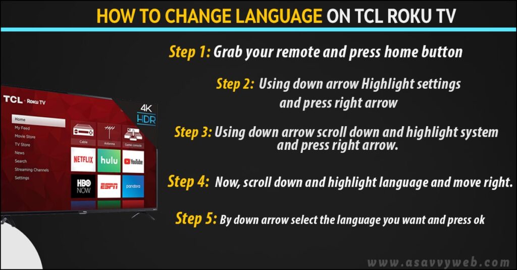 change language on tcl roku tv