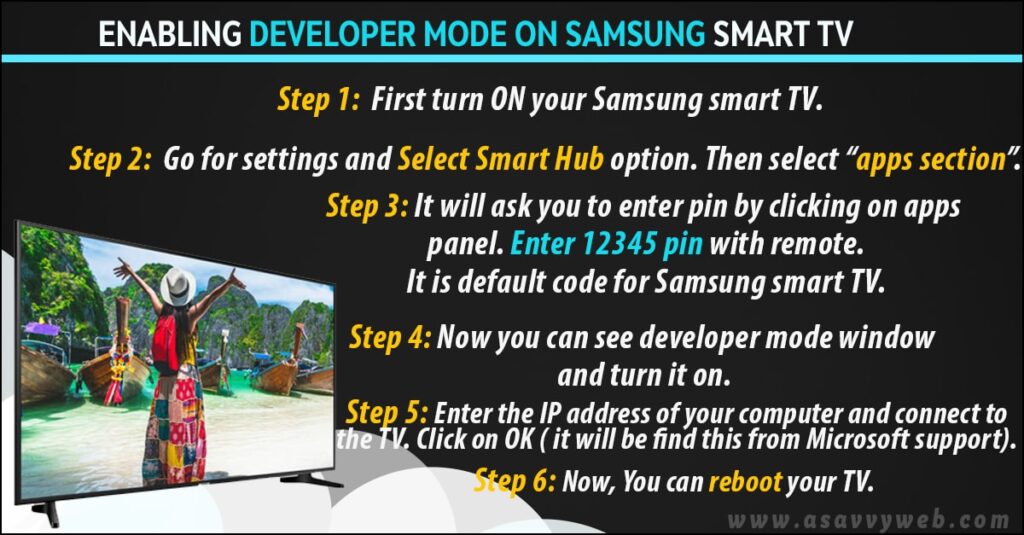 enable developer mode on samsung smart tv